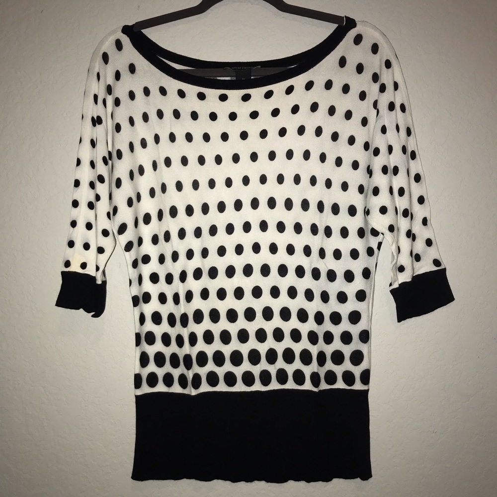 WHBM DOLMAN POLKA DOT TOP